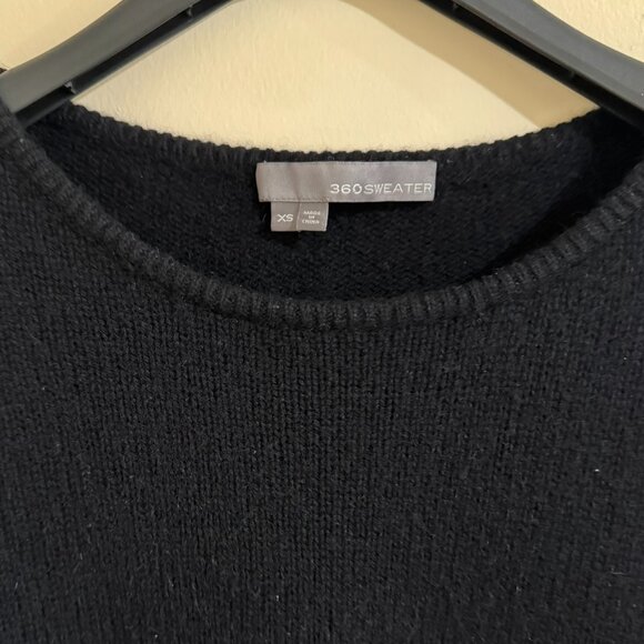 [360Sweater] Black Wool Cashmere Sweater with Star Detail - Size XS - Picture 4 of 4